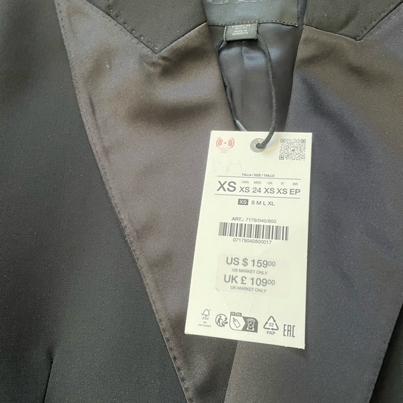 ZARA LIMITED EDITION ZW COLLECTION DOUBLE-BREASTED WOOL BLAZER, XS, NWT - Picture 5 of 7